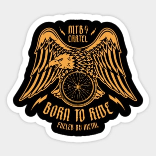 Born To Ride Eagle Mountain Biking Graphic - Rust Sticker